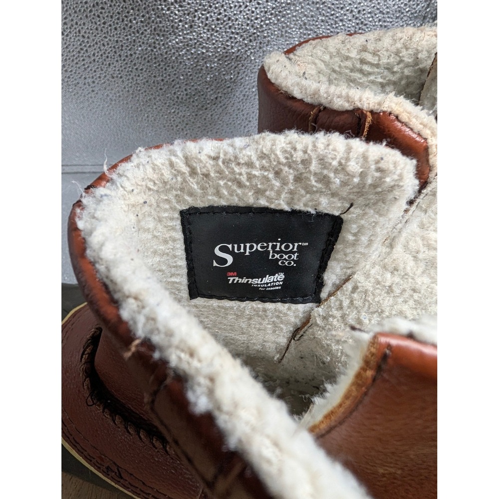Superior Boot Co Women Brown Leather Duck Boots Thinsulate Insulated CWSP03 Sz 8 - Picture 4 of 11